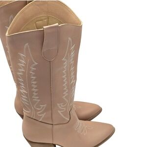 Mi.iM Western Cowboy Boots Nude Beige Boho Westerncore Cowgirl Chic Size 7.5